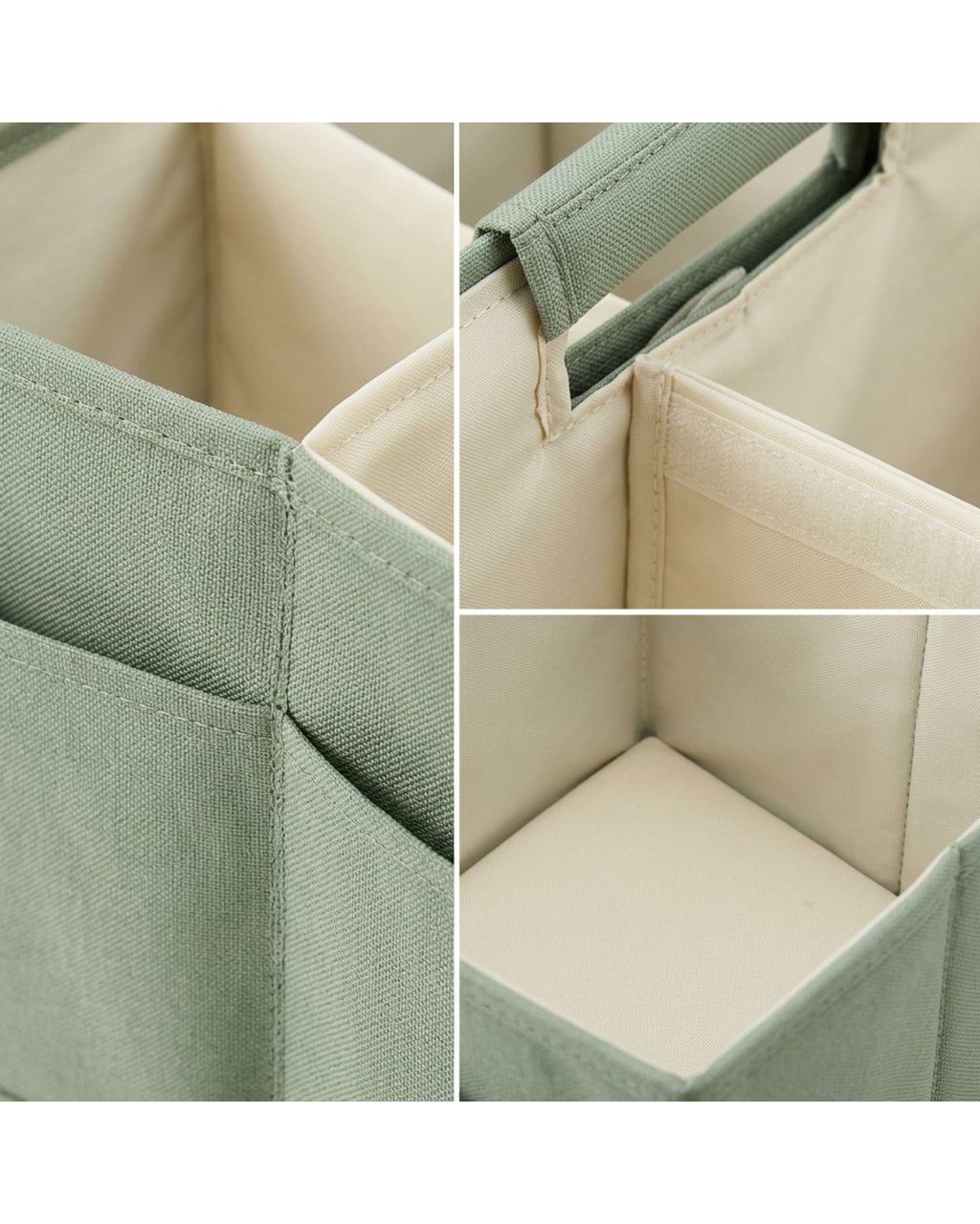 Ukvhgx Three Compartment Folding Storage Caddy Sage - Detail view