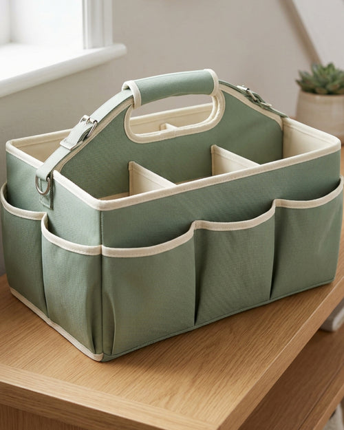 Ukvhgx Three Compartment Folding Storage Caddy Sage - Lifestyle view