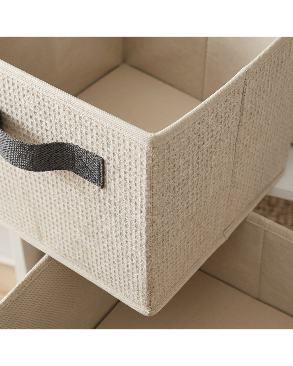 Ukvhgx Waffle Cube Folding Storage Bin Oatmeal - Detail view