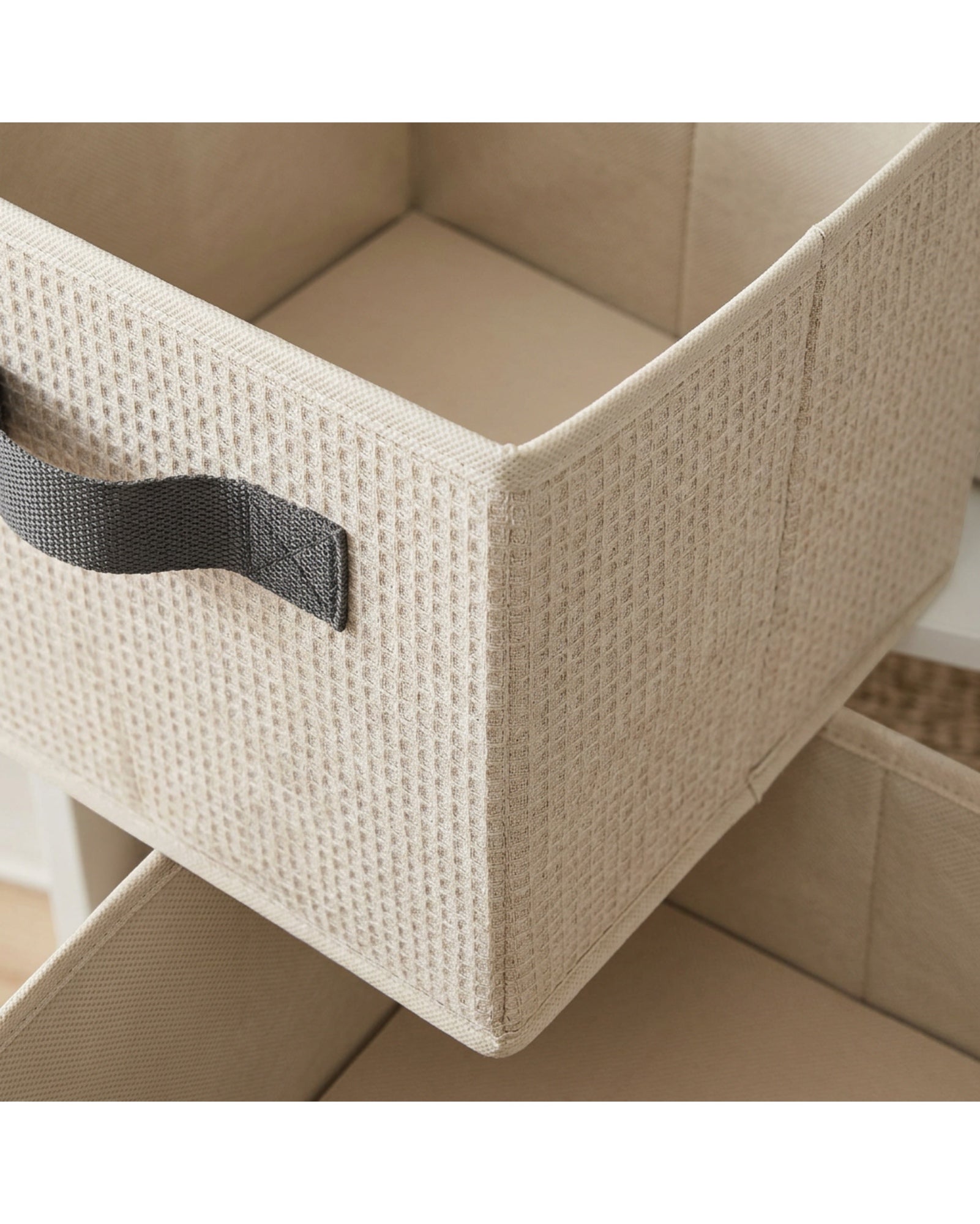 Ukvhgx Waffle Cube Folding Storage Bin Oatmeal - Detail view