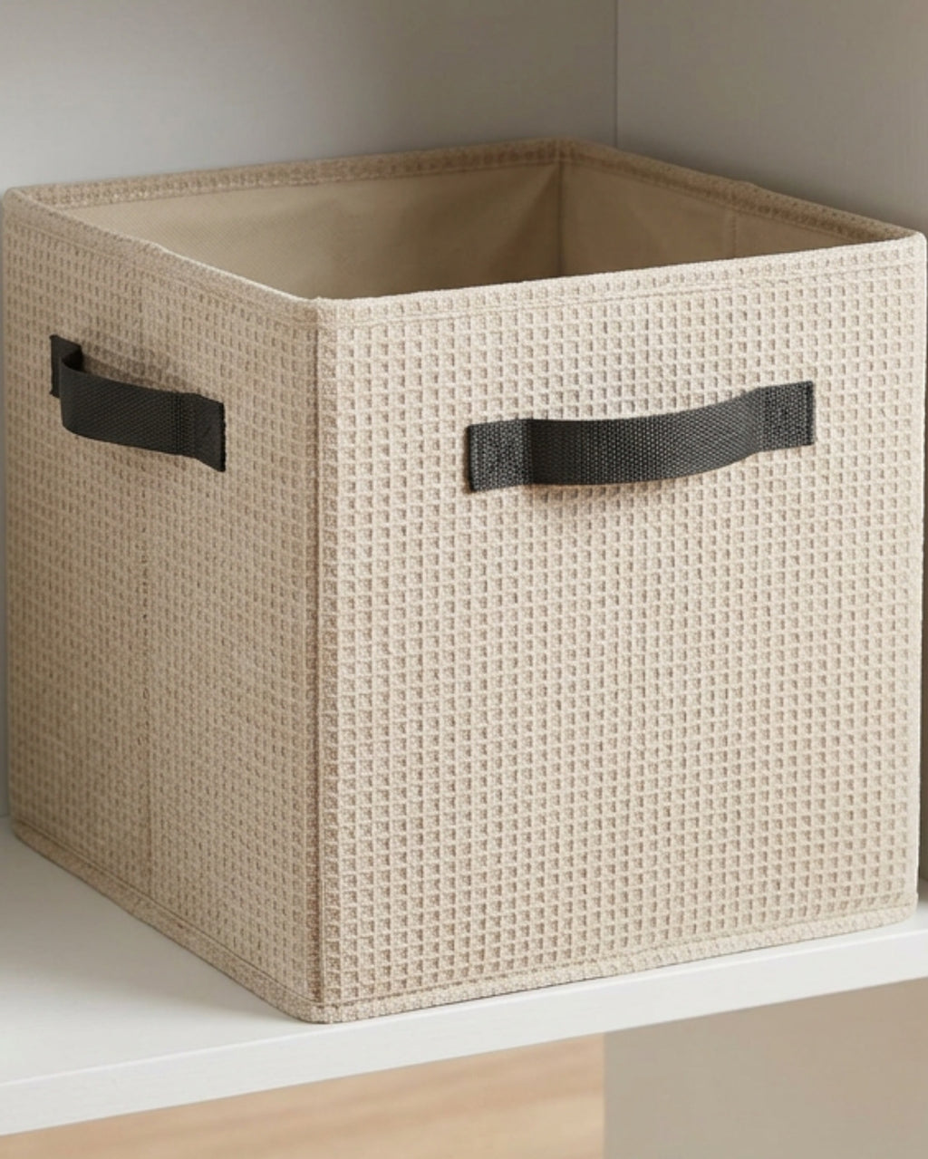 Ukvhgx Waffle Cube Folding Storage Bin Oatmeal - Lifestyle view