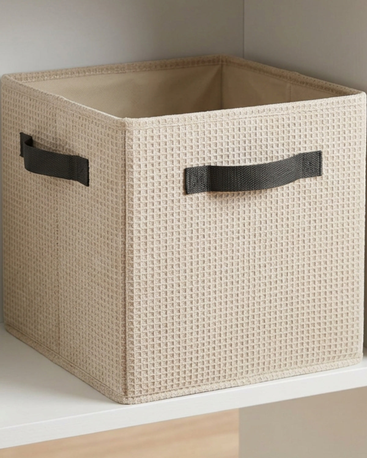 Ukvhgx Waffle Cube Folding Storage Bin Oatmeal - Lifestyle view