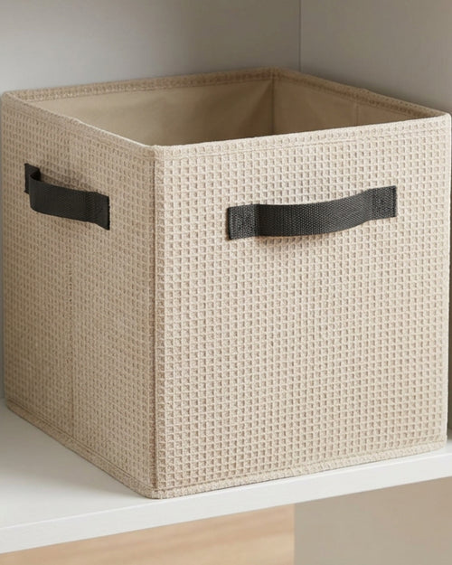 Ukvhgx Waffle Cube Folding Storage Bin Oatmeal - Lifestyle view
