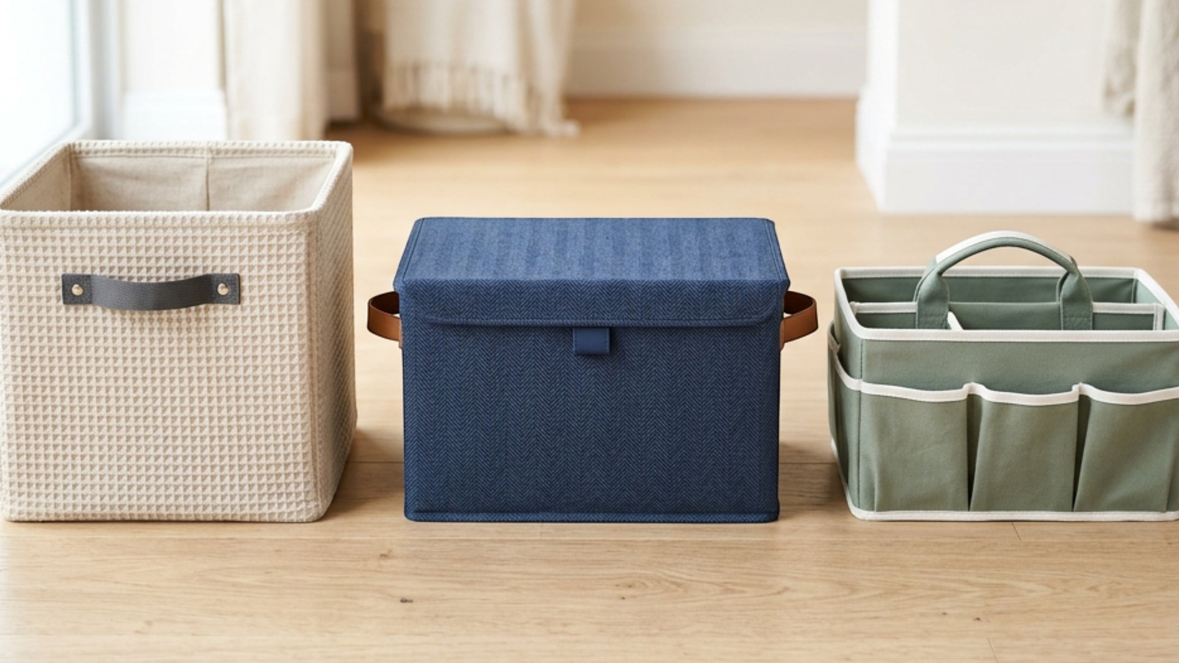 Ukvhgx Fabric Folding Storage Baskets with Handles